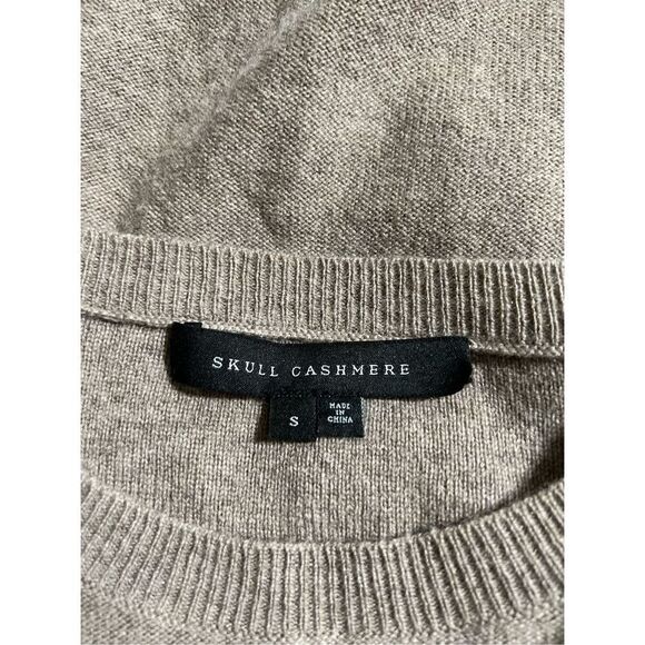 Skull Cashmere Tan Long Sleeve Sweater Size Small - Picture 3 of 3